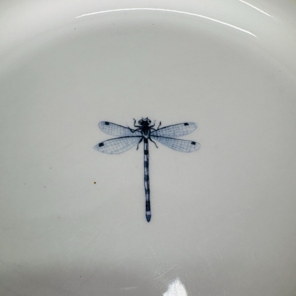 Portmeirion LAKESIDE Dragonfly Blue Green Yellow 9 1/8 Lunch Salad Plates Set 4 - Picture 12 of 16